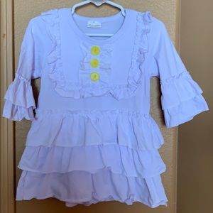 Little girl ruffle shirt and pants set